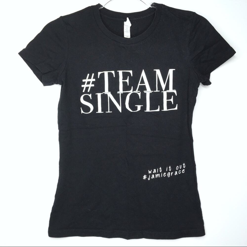 Jamie Grace Harper #TeamSingle Black Short Sleeve Tee Juniors Small